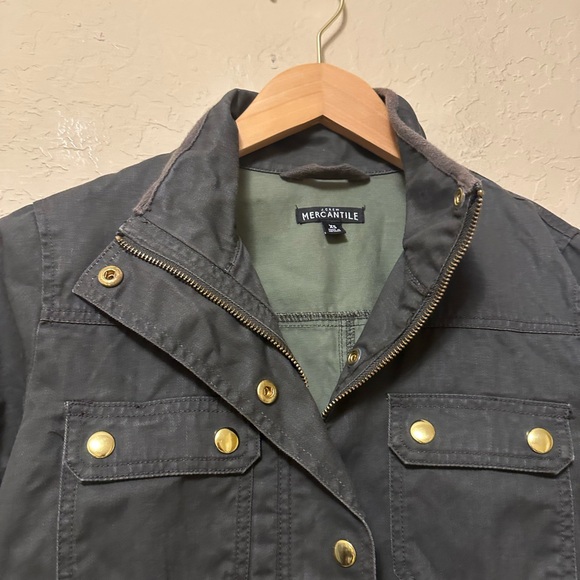 J.Crew Mercantile Resin Coated Twill Field Jacket Womens XS Olive Cargo - Picture 5 of 7